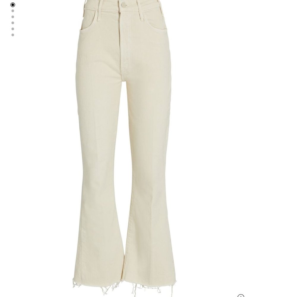 MOTHER The Hustler Ankle Fray Jeans in Ivory 27